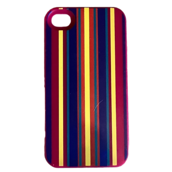 Cynthia Rowley iPhone 4/4S Case Multicolor Striped Rubber Used Excellent Cond. - Picture 1 of 6